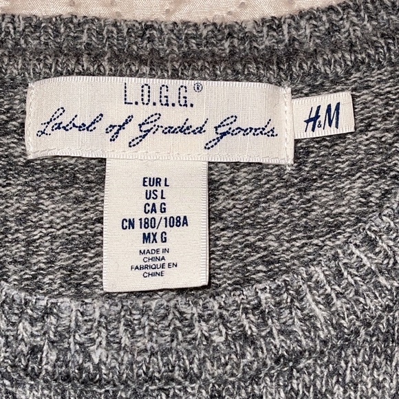 H and M Men’s Gray Heather Pullover Sweater - Picture 5 of 7